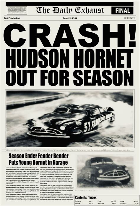 Doc Hudson Crash Poster | Hudson hornet, Pixar poster, Cars movie