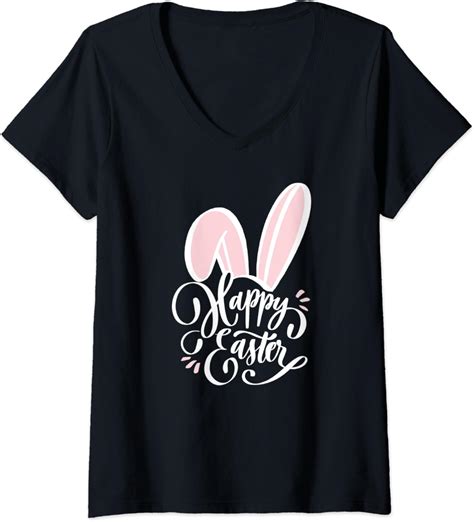 Womens Easter shirts for women, men and kids Happy Easter bunny tee V ...