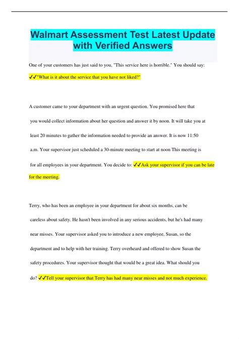 Image result for Walmart Assessment Test Answer Key