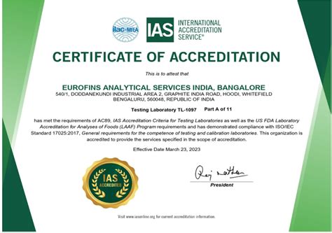 USFDA LAAF Recognition - Eurofins Scientific