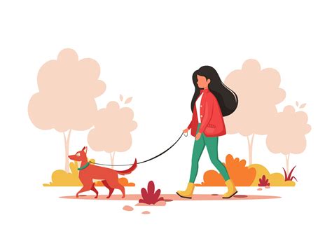 Girl Walking A Dog Clipart at Heather Phillips blog