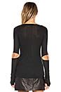 Michael Lauren Solomon Elbow Cut Out Tee in Caviar | REVOLVE