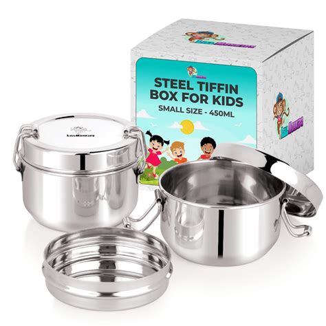 Buy LiLLMONKiDZ Small Stainless Steel Lunch box for School Boys & Girls ...