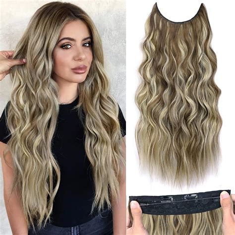 Amazon.com : Rosooi 24 Inch Invisible Wire Hair Extensions with ...