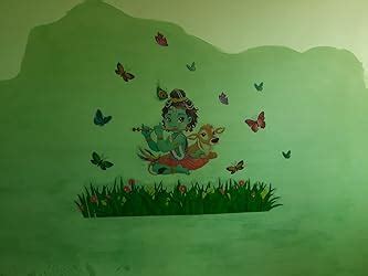 Rawpockets 'Lord Krishna Flute Playing with Cow' Wall Sticker (PVC ...