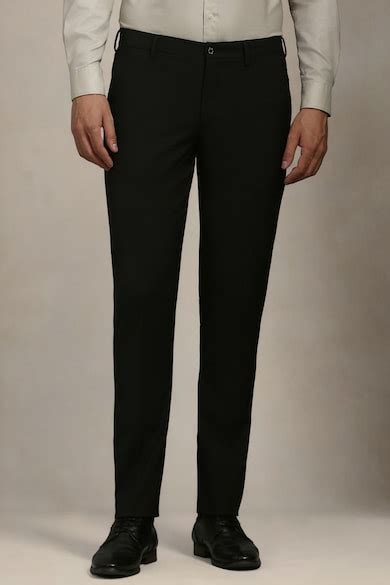 Buy Men Black Slim Fit Solid Flat Front Formal Trousers Online ...
