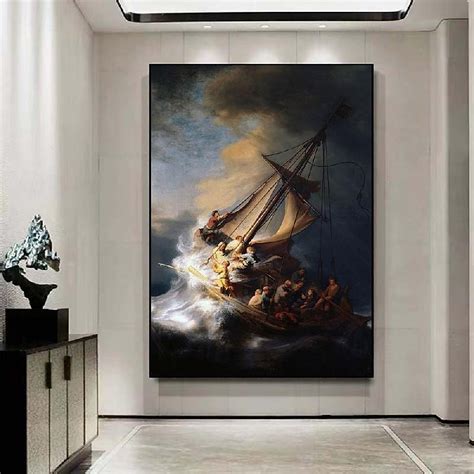 Storm oil painting Hand painted Rembrant - Christ in the Storm on the ...