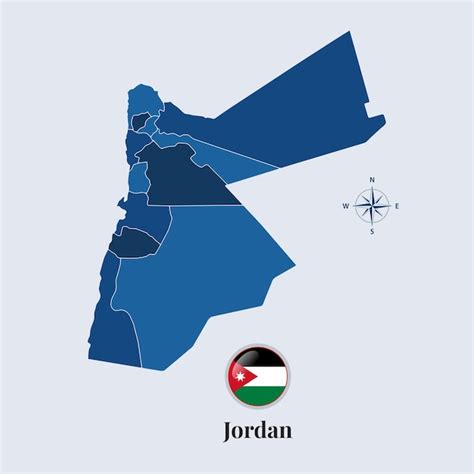 Jordania mapa wektorowa i flaga Mapa flagi Jordanii wektor | Wektor Premium