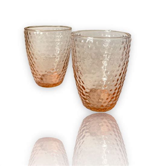 Buy Devnow Hammer Water Glass Pink 350ml, Set of 6 Online at Low Prices ...