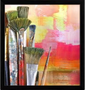 Artzfolio Paintbrush Framed Wall Art Painting Print Canvas 19.4 inch x ...