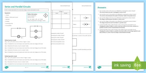 Image result for Series Parallel Circuits Worksheet