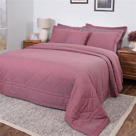 Buy MASPAR Cotsmere Cotton 8Pcs Quilted Double Bed-In-A-Bag Set from ...