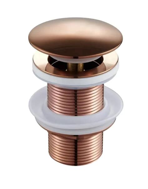 B Backline Ceramic Brass Full Threaded Pop Up Waste Coupling Rose Gold
