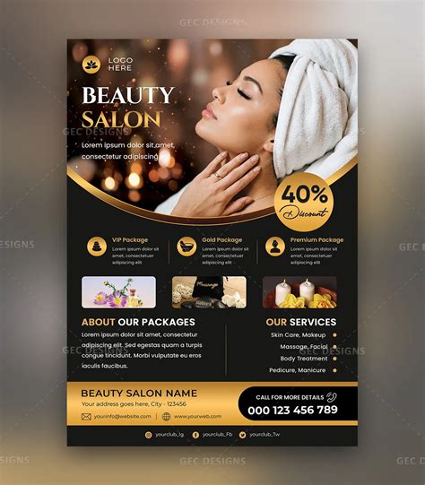 Salon Spa Flyer Template 433x288