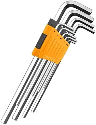 Ingco 9Pcs Hex Allen Key Set Metric Arm Repair Tool - Extra Long ...