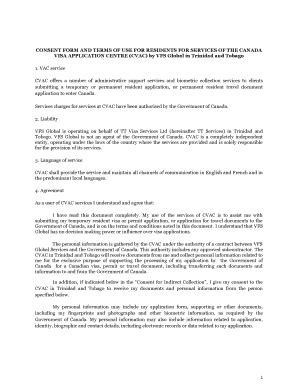 Canada Visa Application Consent Form - Blank Fillable Template | Fill ...