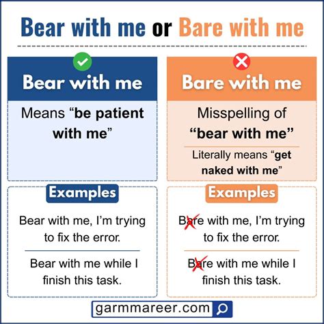 Bear With Me or Bare With Me: Meaning and Examples - Grammareer