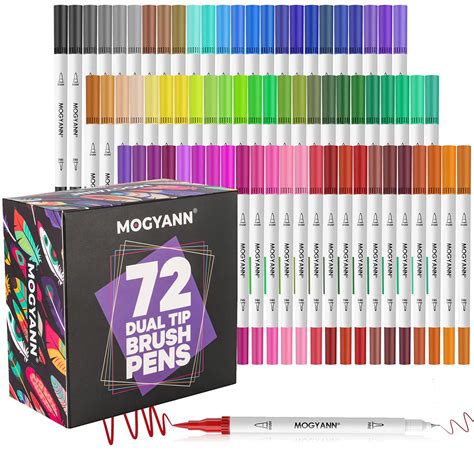 Hethrone 72 Color Dual Tip Brush Pens Art Markers with Nylon Brush Tips ...