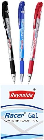 Reynolds RACER GEL Pen SET - 10 PENS (6 BLUE 2 BLACK 2 RED) | PENS WITH ...