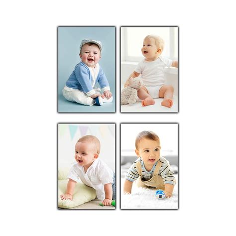 Pnf Set of 4 Cute Babies (Baby) Wall Poster Waterproof (12x18inch ...