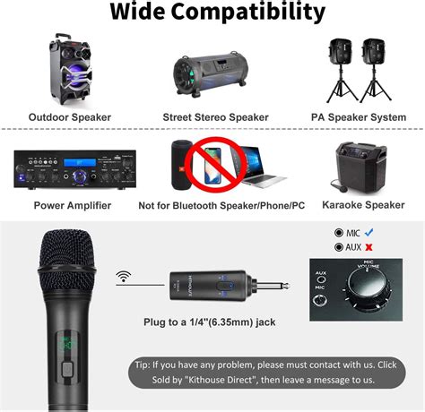 Buy KITHOUSE K380A Wireless Microphone Karaoke Microphone Wireless Mic ...
