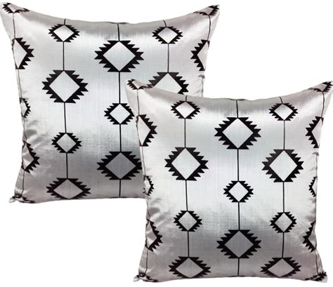 Buy Home9ine Foil Printed Light Grey Black Cushion Covers 60 * 60cm ...