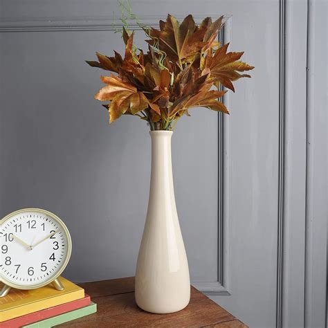 Buy The Decor Lane Ceramic Handcrafted Bottle Shaped Flower vase | 12 ...