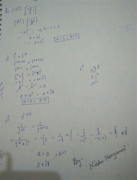 Question 1.)(5iota )[-3/5iota]2.) iota ^ 19 + iota ^ 193.) iota^ -39 ...