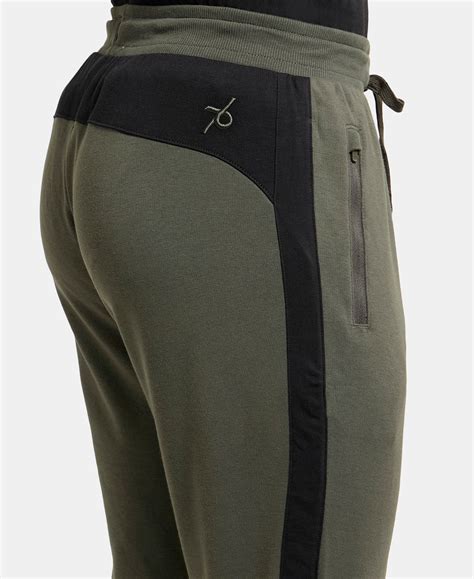 Buy Super Combed Cotton Rich Slim Fit Jogger with Zipper Pockets - Deep ...