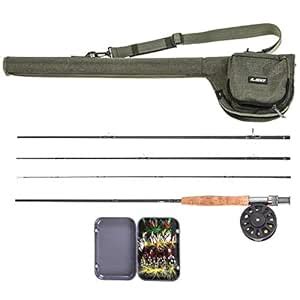 Wowobjects® 9' Fly Fishing Rod and Reel Combo with Carry Bag 20 Flies ...