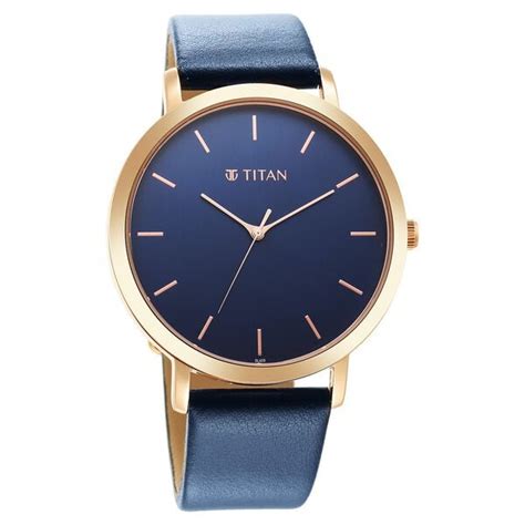 Buy Online Titan Memento Quartz Analog Blue Round Dial Blue Leather ...