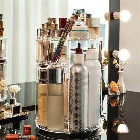 PRIME PICK 360-degree rotating makeup storage organizer Adjustable ...