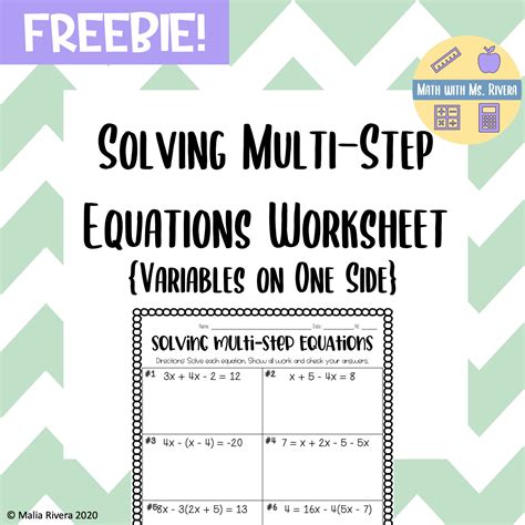 Image result for How to Solve Multi-Step Equations with Variables On One Side