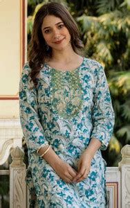 Surhi Women Embroidered Straight Kurta - Buy Surhi Women Embroidered ...