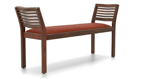 Ganpati Arts Sheesham Wood Seating Bench with Armrest and Cushion for ...