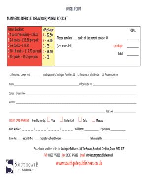 Fillable Online southgatepublishers co MDB Order Form ...