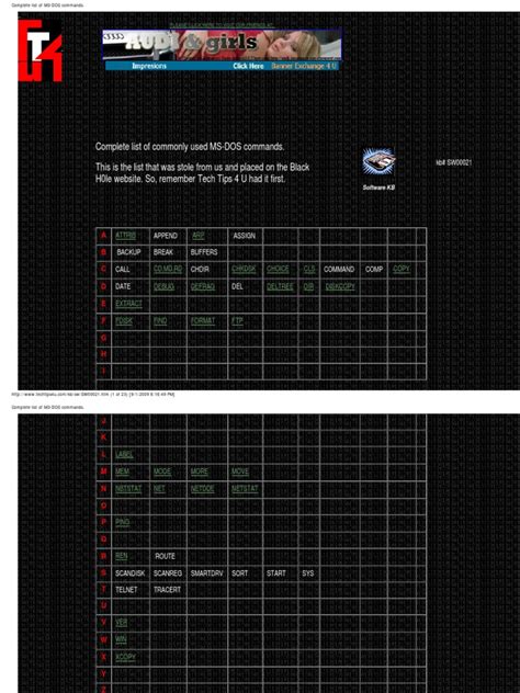 Image result for Print DOS Commands List