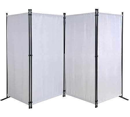 QUICK STAR Room Divider 87" W x 65" H White | 4-Panel Folding Privacy ...