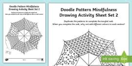 Doodle Pattern Mindfulness Drawing Activity Sheet Set 1