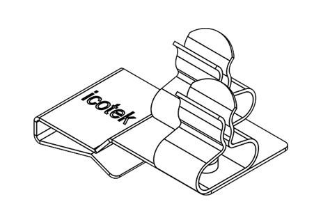 EMC shield clamps for 10 × 3 mm bus bar, pluggable