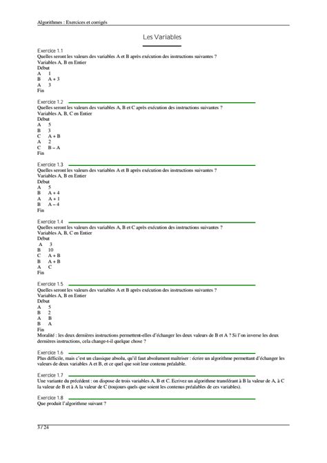 Image result for Algorithme Informatique Exercices Corriges
