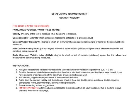 Image result for Content Validity Examples