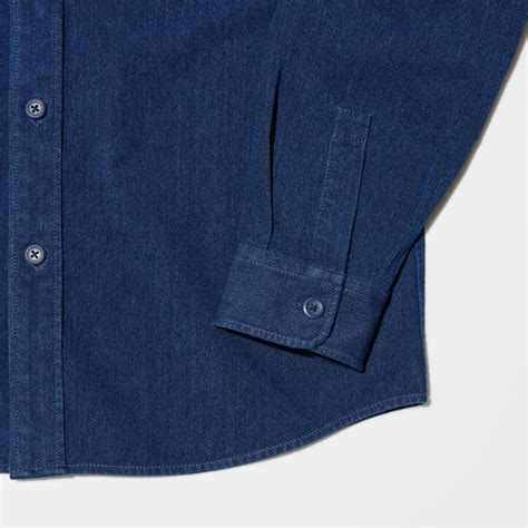 Uniqlo Outerwear Sale India - Uniqlo Denim Jersey Overshirt Men Blue