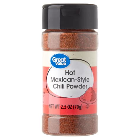 Great Value Hot Mexican-Style Chili Powder, 2.5 oz, spicy Mexican ...