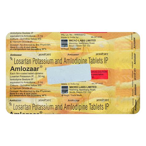 Amlozaar 50/5 Tablet | Uses, Side Effects, Price | Apollo Pharmacy