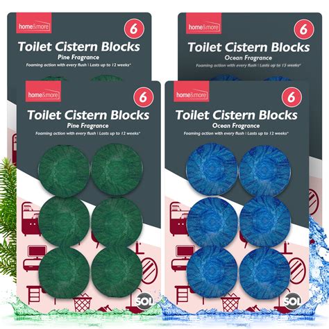 Buy SOL 24pk Toilet Cistern Blocks Ocean & Pine Scent 50g,Toilet ...