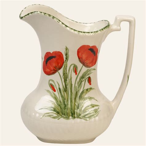 Hand-Painted Poppy Pitcher - Vintage Ceramic Charm | Lazy Suzan Home