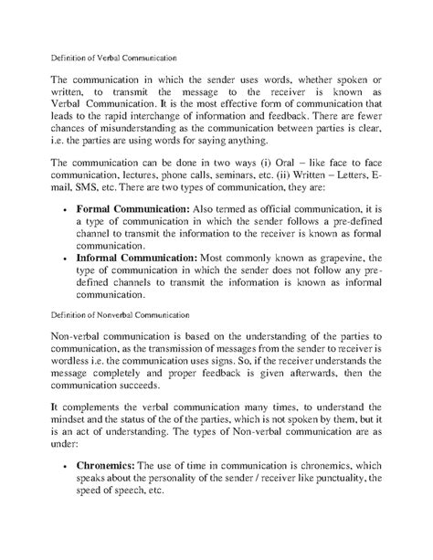 Verbal and nonverbal - Nice - Definition of Verbal Communication The ...