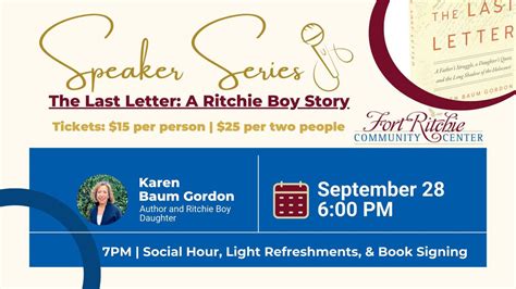 The Last Letter: a Ritchie Boy Story, Fort Ritchie Community Center ...