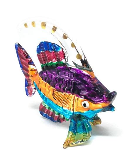 Buy HAND BLOWN Art Glass Bannerfish Miniature Animals Collection ...